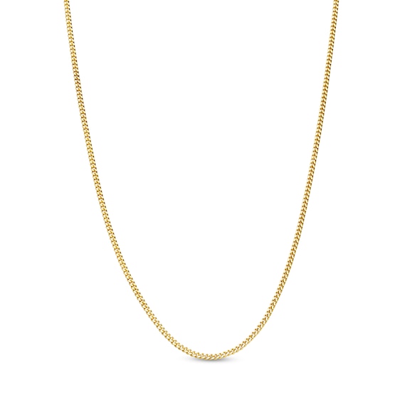 1.2mm Curb Chain Necklace in Solid 18K Gold - 20”