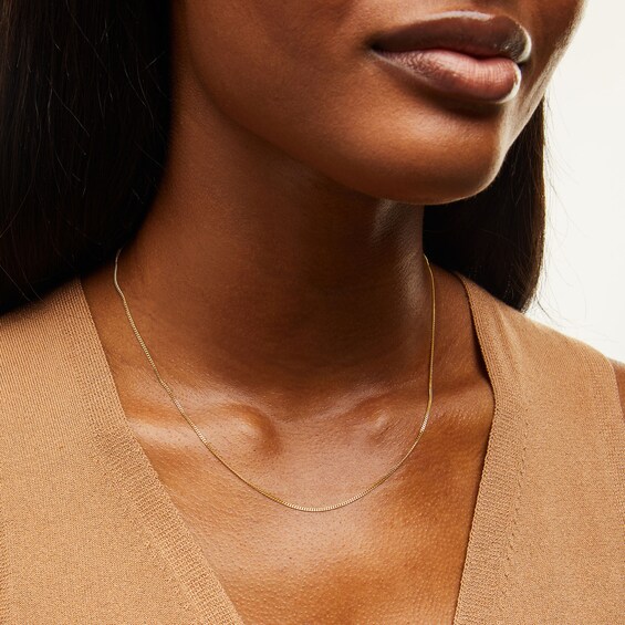 1.2mm Curb Chain Necklace in Solid 18K Gold - 20”