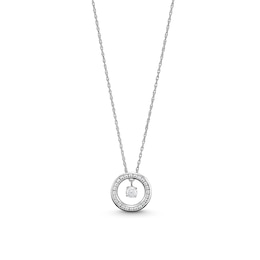 Unstoppable Love™ 0.33 CT. T.W. Diamond Dangle Open Circle Pendant in 10K White Gold
