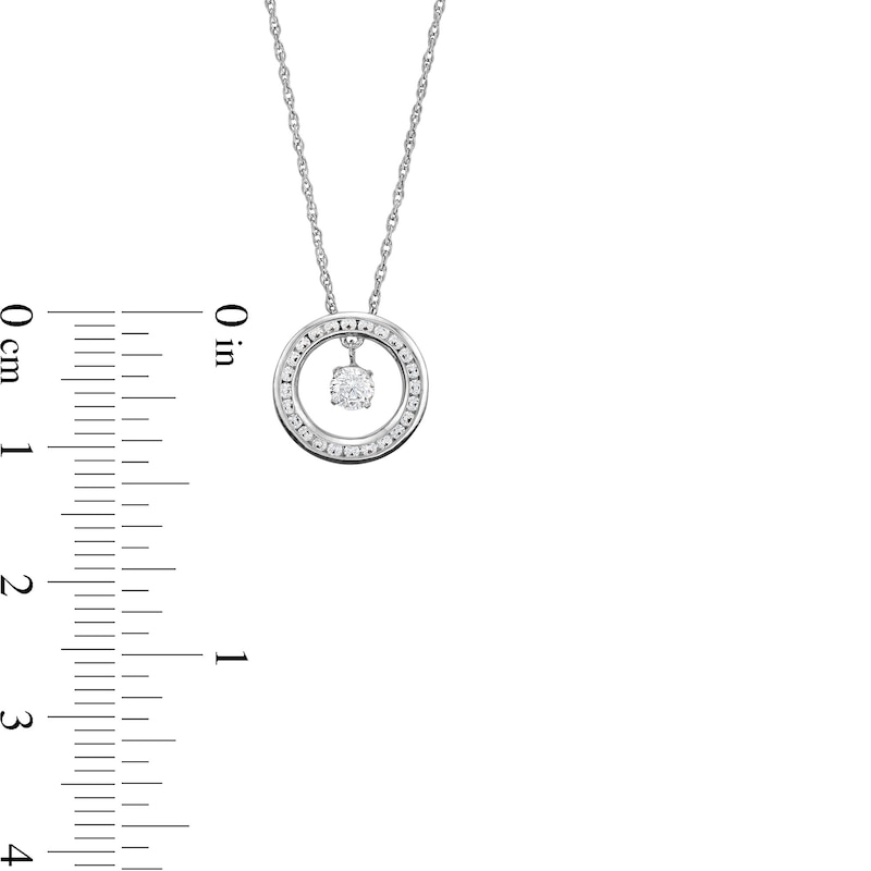 Main Image 3 of Unstoppable Love™ 0.33 CT. T.W. Diamond Dangle Open Circle Pendant in 10K White Gold