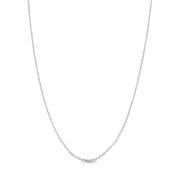 1.3mm Rolo Chain Necklace in Solid 10K White Gold