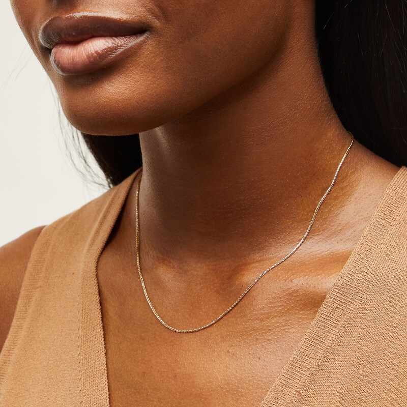 Main Image 2 of 1.25mm Wheat Chain Necklace in Solid 14K Gold - 18"