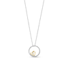 Diamond Accent Open Circle with Heart Pendant in Sterling Silver and 14K Gold Plate