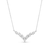 Thumbnail Image 1 of 0.70 CT. T.W. Marquise Multi-Diamond Chevron Necklace in 10K White Gold