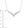 Thumbnail Image 3 of 0.70 CT. T.W. Marquise Multi-Diamond Chevron Necklace in 10K White Gold