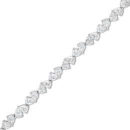 10.00 CT. T.W. Pear-Shaped Certified Lab-Grown Diamond Duos Bracelet in 10K White Gold (F/SI2)