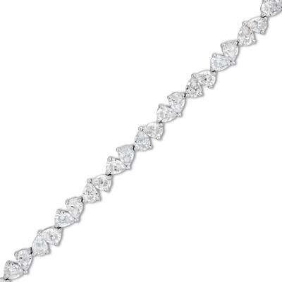 10.00 CT. T.W. Pear-Shaped Certified Lab-Created Diamond Duos Bracelet in 10K White Gold (F/SI2)
