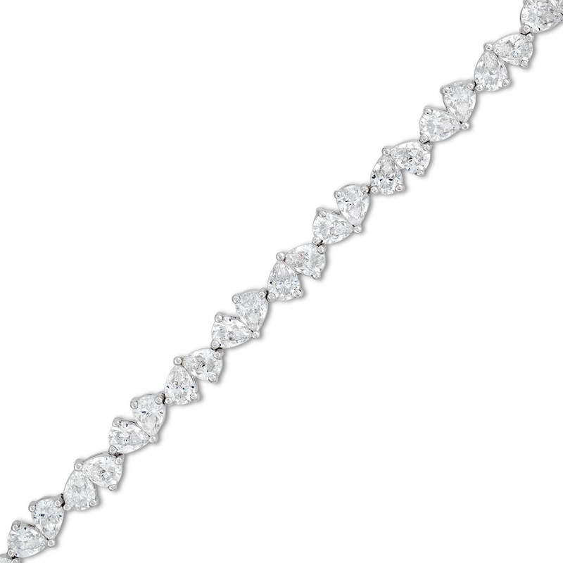 Main Image 1 of 10.00 CT. T.W. Pear-Shaped Certified Lab-Grown Diamond Duos Bracelet in 10K White Gold (F/SI2)