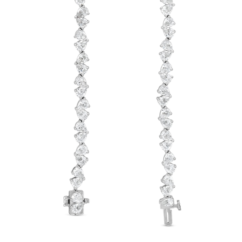 Main Image 3 of 10.00 CT. T.W. Pear-Shaped Certified Lab-Grown Diamond Duos Bracelet in 10K White Gold (F/SI2)
