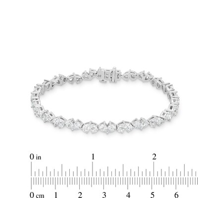 10.00 CT. T.W. Pear-Shaped Certified Lab-Created Diamond Duos Bracelet in 10K White Gold (F/SI2)