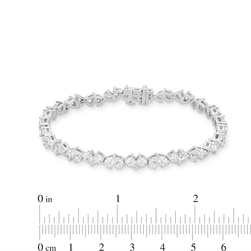 Main Image 4 of 10.00 CT. T.W. Pear-Shaped Certified Lab-Grown Diamond Duos Bracelet in 10K White Gold (F/SI2)