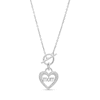 Thumbnail Image 1 of 0.115 CT. T.W. Diamond "mom" Heart Necklace in Sterling Silver - 20"