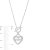 Thumbnail Image 4 of 0.115 CT. T.W. Diamond "mom" Heart Necklace in Sterling Silver - 20"