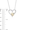 Thumbnail Image 4 of 0.085 CT. T.W. Diamond Intertwined Double Heart Pendant in Sterling Silver and 10K Gold