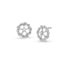 Thumbnail Image 1 of Circle of Gratitude® 0.20 CT. T.W. Baguette and Round Diamond Twist Stud Earrings in 10K White Gold