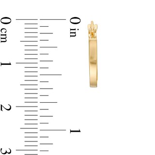 Polished Square and Twist Hoop Earrings Set in Hollow 10K Gold