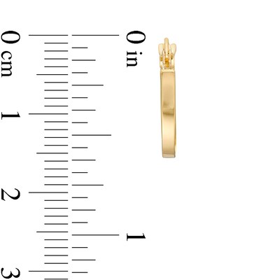 Polished Square and Twist Hoop Earrings Set in Hollow 10K Gold