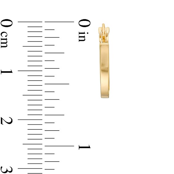 Polished Square and Twist Hoop Earrings Set in Hollow 10K Gold