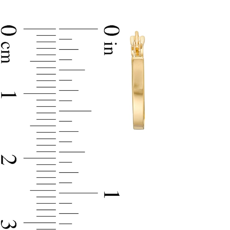 Polished Square and Twist Hoop Earrings Set in Hollow 10K Gold