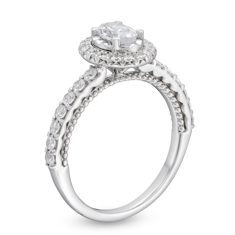 Main Image 3 of 1.00 CT. T.W. Oval Diamond Frame Engagement Ring in 10K White Gold