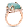 Thumbnail Image 2 of Le Vian® Cushion-Shaped Peacock Aquaprase™ and 0.60 CT. T.W. Diamond Frame Double Row Ring in 14K Strawberry Gold®