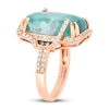 Thumbnail Image 3 of Le Vian® Cushion-Shaped Peacock Aquaprase™ and 0.60 CT. T.W. Diamond Frame Double Row Ring in 14K Strawberry Gold®