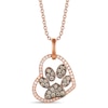 Thumbnail Image 1 of Le Vian® 0.30 CT. T.W. Chocolate Diamond® and Vanilla Diamond® Paw in Heart Pendant in 14K Strawberry Gold®