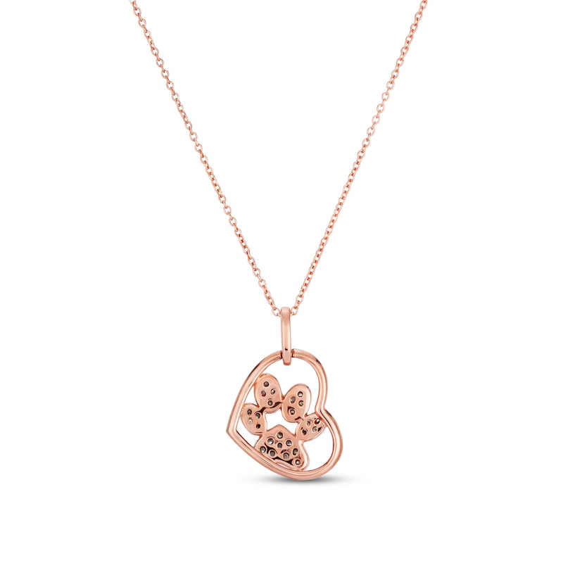 Main Image 3 of Le Vian® 0.30 CT. T.W. Chocolate Diamond® and Vanilla Diamond® Paw in Heart Pendant in 14K Strawberry Gold®