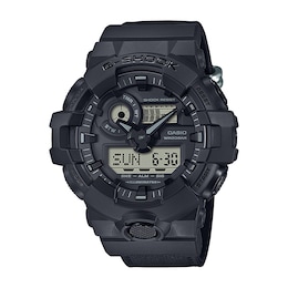 Men's Casio G-Shock Classic Analog/Digital Display Watch with Black CORDURA® Nylon Band (Model GA700BCE-1A)
