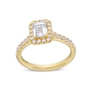 Thumbnail Image 0 of GIA-Graded Emerald-Cut Centre Diamond 1.50 CT. T.W. Frame Engagement Ring in 14K Gold (F/SI2)