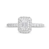 Thumbnail Image 4 of 1.00 CT. T.W. Emerald-Cut Diamond Frame Engagement Ring in 10K White Gold