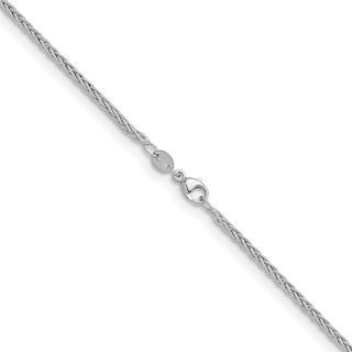 2.0mm Wheat Chain Necklace in Solid Platinum