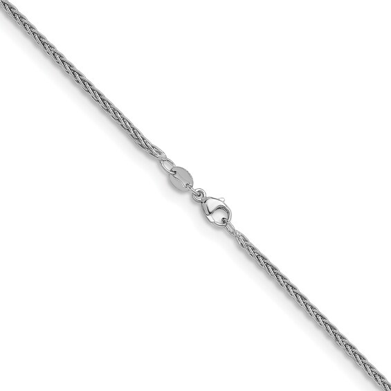 2.0mm Wheat Chain Necklace in Solid Platinum