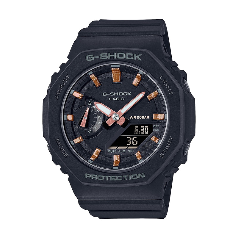 Women's Casio G-Shock S Series Black Resin Strap Watch with Black Dial (Model: GMAS2100-1A)