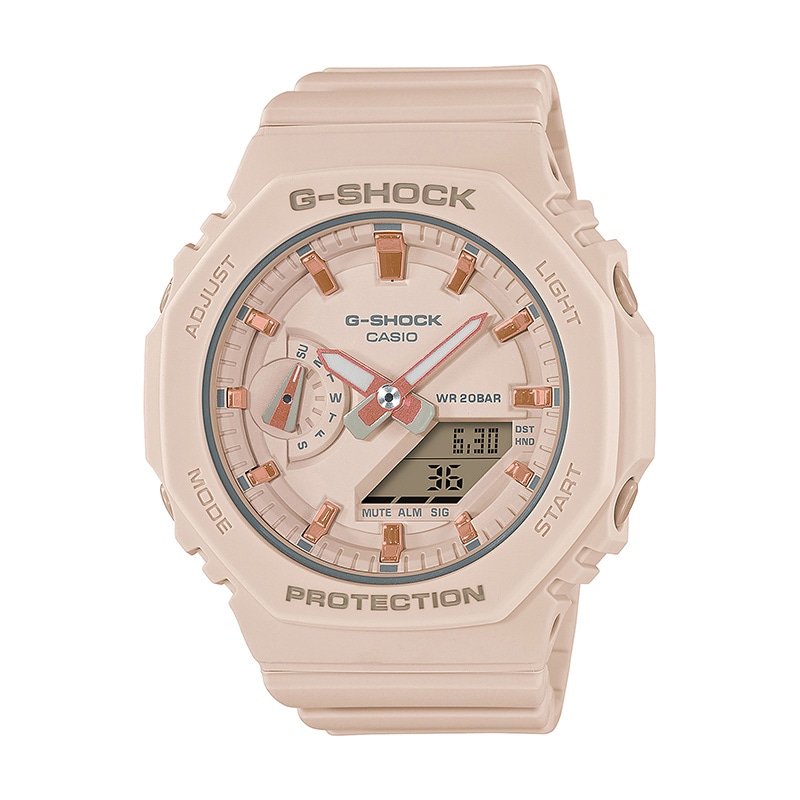 Women's Casio G-Shock S Series Light Pink Resin Strap Watch with Light Pink Dial (Model: GMAS2100-4A)