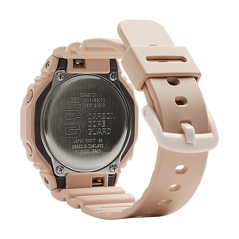 Women's Casio G-Shock S Series Light Pink Resin Strap Watch with Light Pink Dial (Model: GMAS2100-4A)