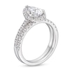 Thumbnail Image 3 of 1.70 CT. T.W. Pear-Shaped Certified Lab-Grown Diamond Frame Bridal Set in 14K White Gold (F/SI2)