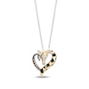 Thumbnail Image 1 of Disney Treasures The Lion King Smoky Quartz and Diamond Giraffe Heart Necklace in Sterling Silver and 10K Gold