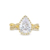 Thumbnail Image 4 of 2.50 CT. T.W. Pear-Shaped Certified Lab-Grown Diamond Frame Twist Bridal Set in 14K Gold (F/SI2)