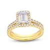Thumbnail Image 1 of 1.70 CT. T.W. Emerald-Cut Certified Lab-Grown Diamond Frame Bridal Set in 14K Gold (F/SI2)