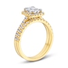 Thumbnail Image 3 of 1.70 CT. T.W. Emerald-Cut Certified Lab-Grown Diamond Frame Bridal Set in 14K Gold (F/SI2)