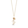 Thumbnail Image 1 of Enchanted Disney Belle 0.065 CT. T.W. Diamond Rose Pendant in 10K Gold - 19”