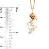 Thumbnail Image 3 of Enchanted Disney Belle 0.065 CT. T.W. Diamond Rose Pendant in 10K Gold - 19”