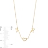 Thumbnail Image 4 of Diamond Accent "MOM" Heart Station Necklace in 10K Gold