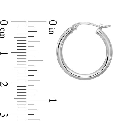 18.5mm Tube Hoop Earrings in Hollow Platinum