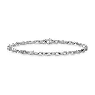 3.0mm Cable Chain Bracelet in Solid Platinum - 7.25"