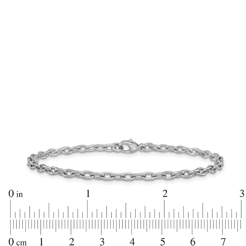 3.0mm Cable Chain Bracelet in Solid Platinum - 7.25"