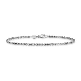 2.2mm Rope Chain Bracelet in Solid Platinum