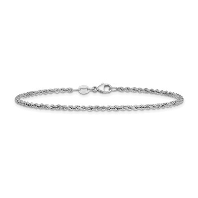 2.2mm Rope Chain Bracelet in Solid Platinum