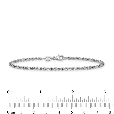 2.2mm Rope Chain Bracelet in Solid Platinum
